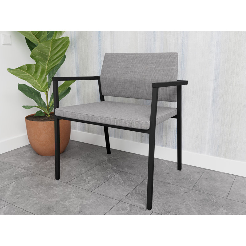 Fauteuil de réception Avon Rx, Noir, Vinyle gris chambray