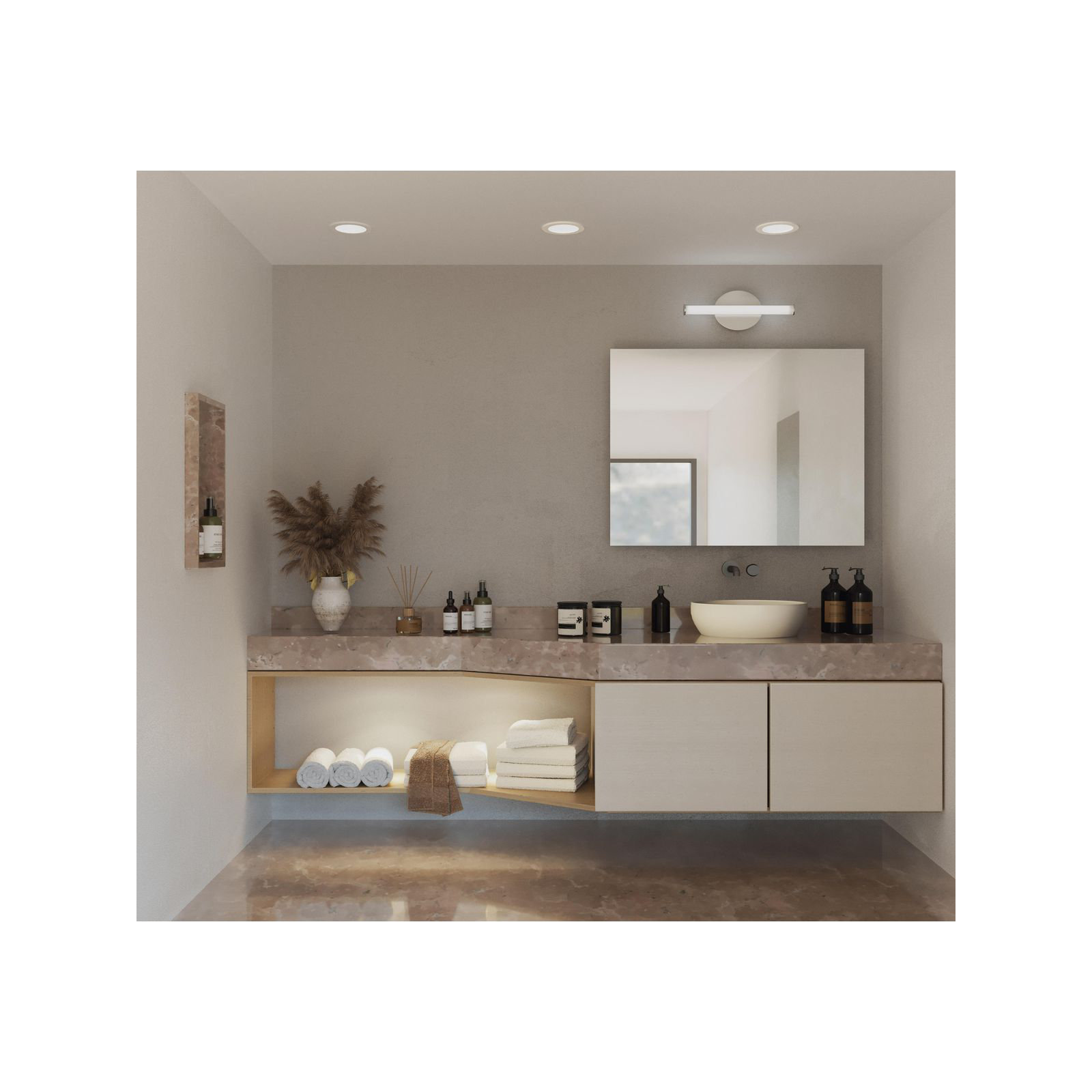 Delphine Single Frosted Dimmable LED Bath Bar, Brushed Nickel