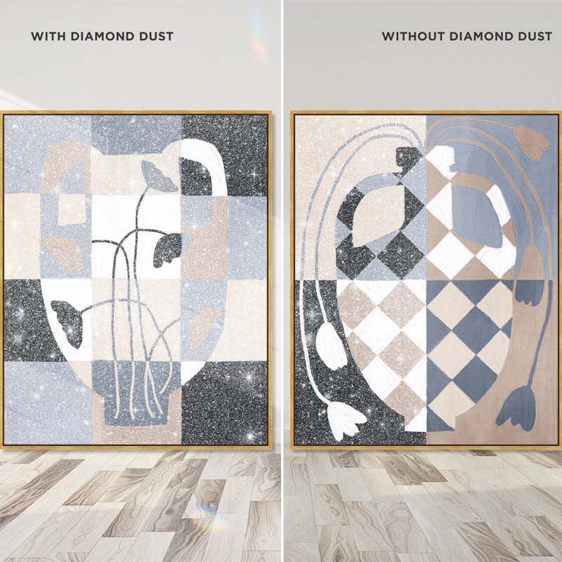 Checkered Boheme Set Set by Oliver Gal, 92"H x 74"W, Gold Floater Frame
