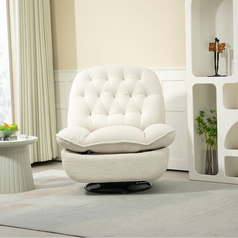 Fauteuil inclinable moderne capitonné, Beige