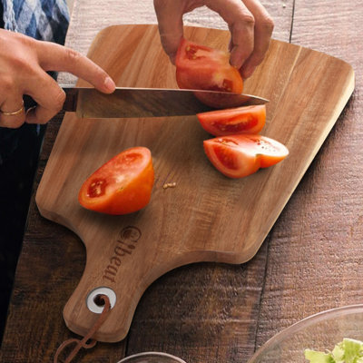 Planche à découper en bois avec poignée - planche de charcuterie en bois pour le pain et la viande