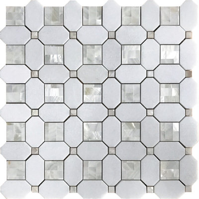 1.2" x 1.2" Seashell Grid Mosaic Wall & Floor Tile