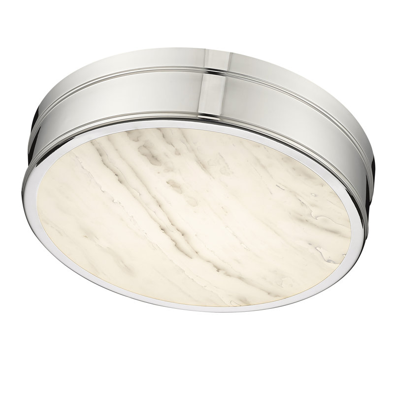 Plafonnier encastré à DEL Crishaun, Nickel poli