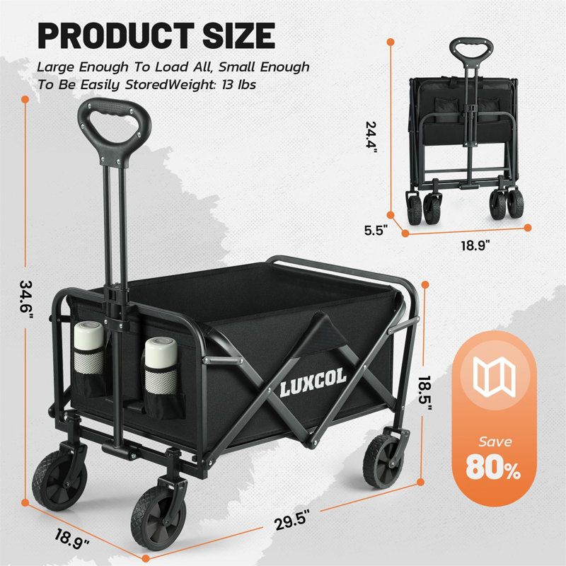 Convenient Garden Carts, Black