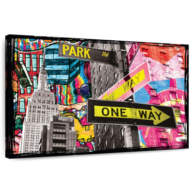 New York Street Signs Grunge