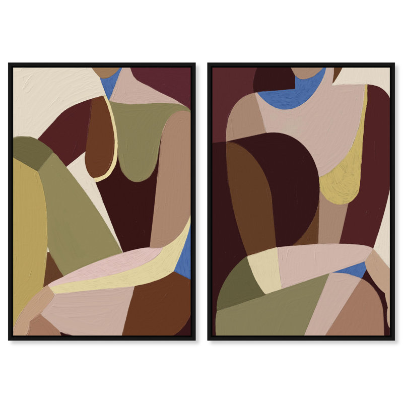 Body Studio Set Abstract Canvas Print by Oliver Gal, Black Frame, 10 x 15, 31" H x 21" W, Black Floater Frame