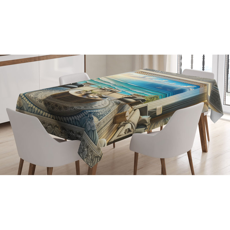 Leatri Rectangle No Pattern Microfiber Tablecloth, 84" Rectangle