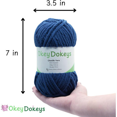 Taille 6 fils de chenille 300g / 192 yds, 100% polyester, jamais compressé pour garder le fil moelleux, 3 paquets, chaque pelote (3,52 oz / 100 g, 64 yd / 70 m), pour le crochet et l'amigurumi, coton cany rose, couleur 1