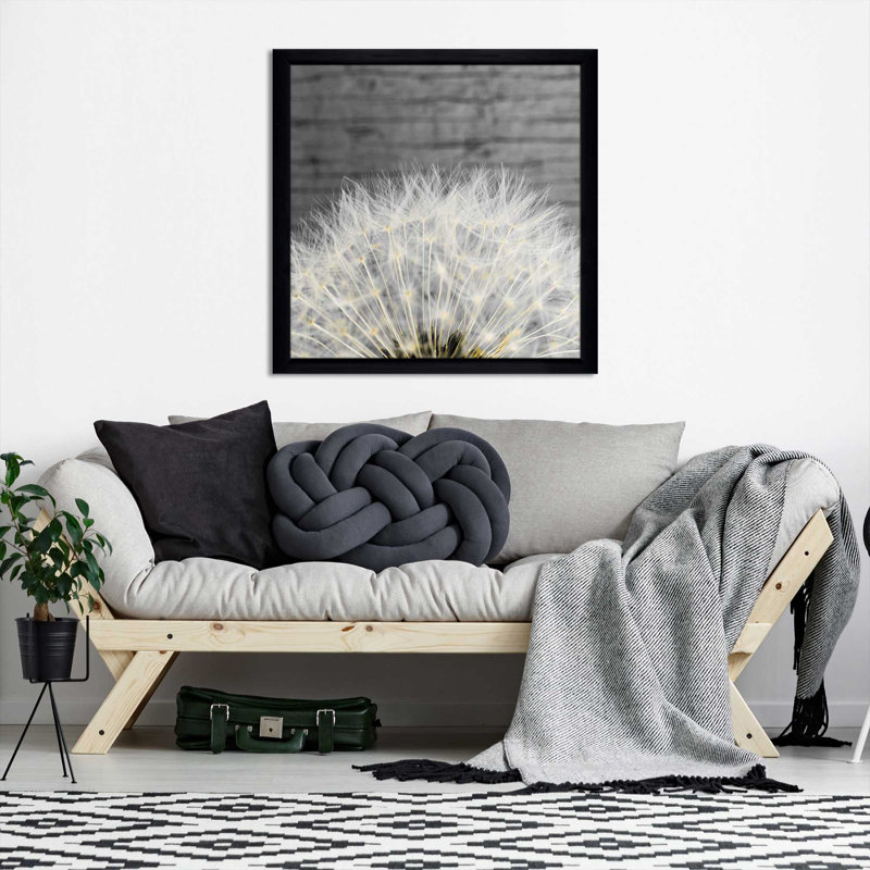 " Delicate Dandelion ", Black Framed, 31.5" H x 31.5" W x 1" D