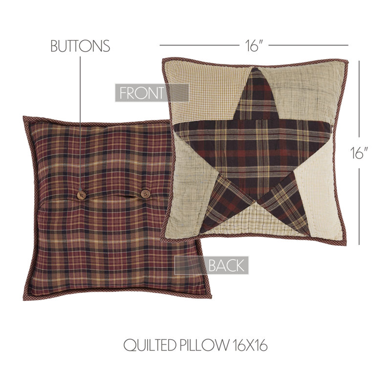 Abilene Star Square 100% Cotton Pillow Cover and Insert