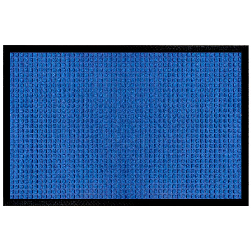 Paillasson intérieur en polypropylène antidérapant Odarius, Bleu gaufré, L 18 po x L 30 po