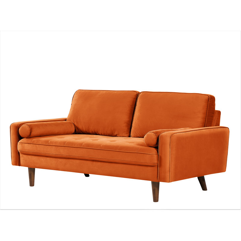 Causeuse Gerise, 100% polyester orange, H 33 po x l 57 po x P 31 po