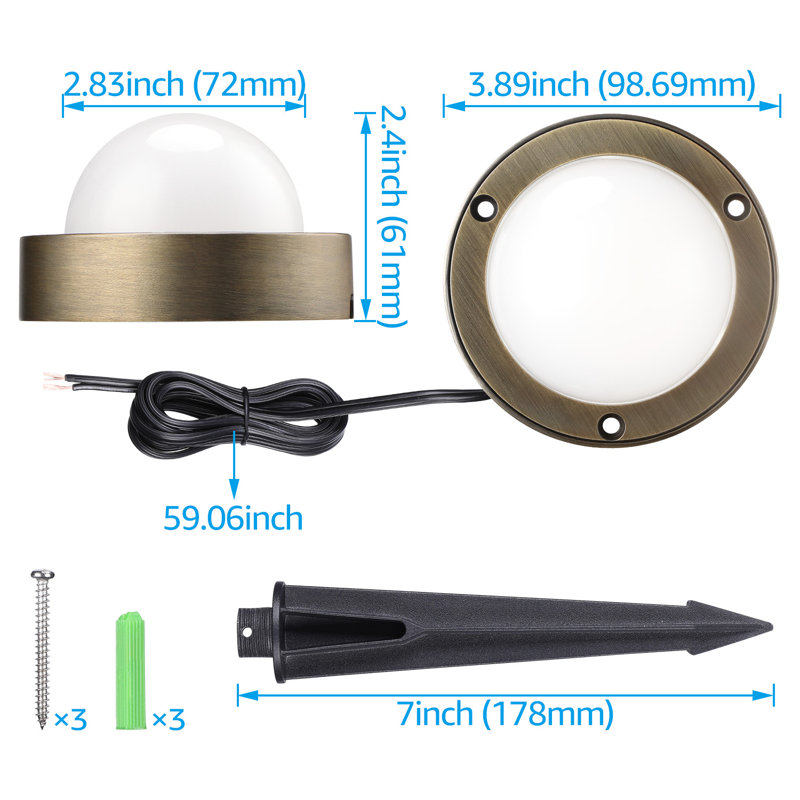 Lumières de paysage à basse tension DEL 12 à 24 V, lumières au sol 4,5 W, 360 lm, blanc froid 4000 K