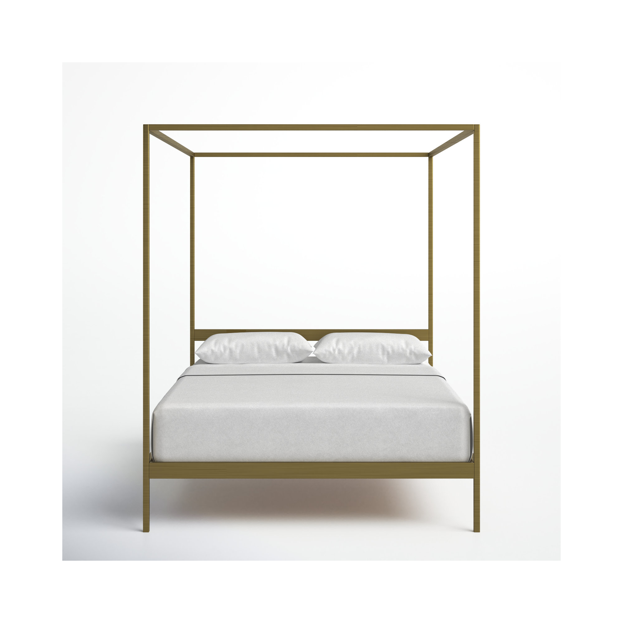 Aston Metal Canopy Bed, Queen, 72", Gold