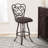 Margie Swivel Counter or Bar Height Armless Upholstered Bar Stool with Footrest in Metal-48137996-22070094-22070096
