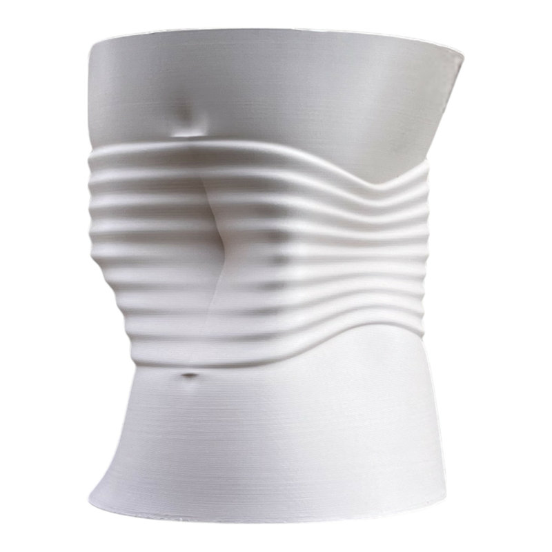 Brent MidCentury Modern Indoor Crushed Can Eco-Friendly 3D Printed Planter with Drainage, Chalk