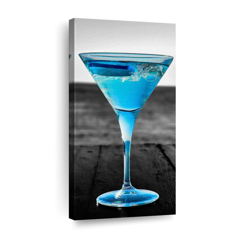 " Pop Blue Martini " by SodaPopArt, 36" H x 18" W x 1.25" D