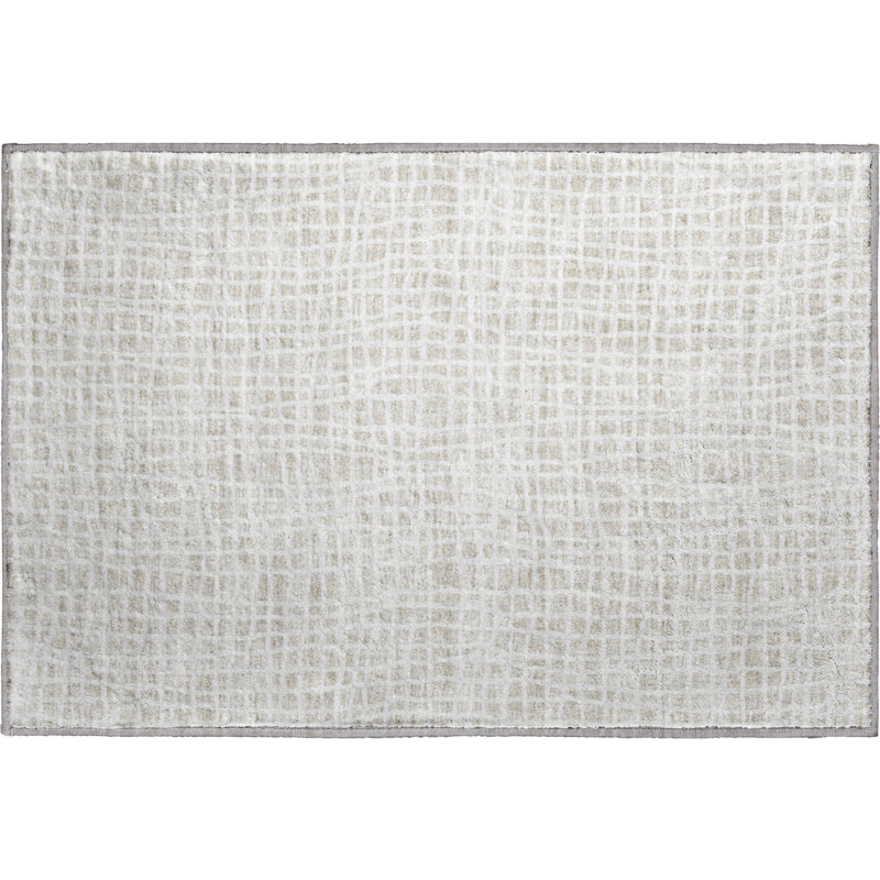 Premium Machine Washable Prisco Ivory Rug, Rectangle 1'8" x 2'6"