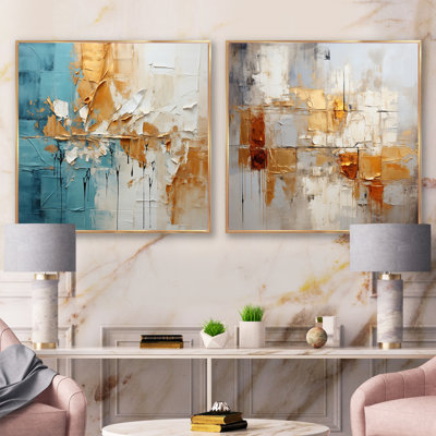 Collage Fusion - Abstract Collages Square Collage Set Of 2