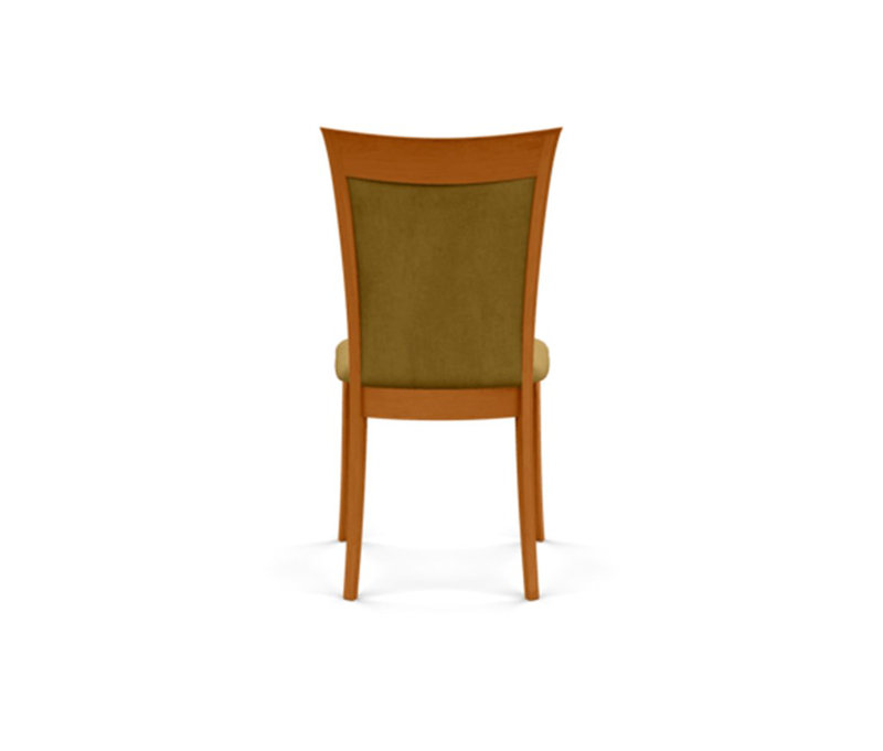 Morgan Leather Dining Chair, Natural Cherry, White