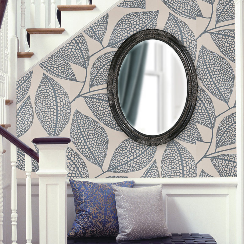 Miroir décoratif mural biseauté de style traditionnel, Noir