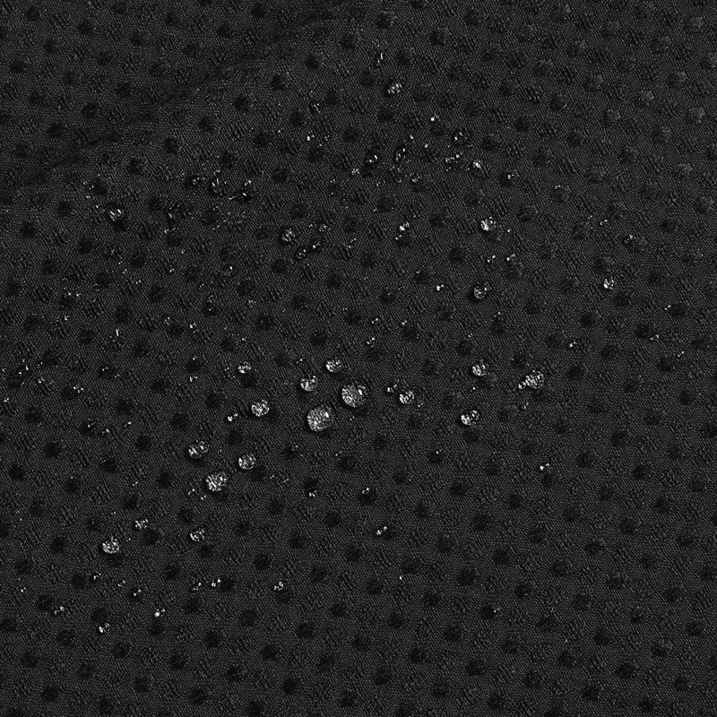 Black and Gray Waffle Weave Shower Curtain with Liner and Hooks