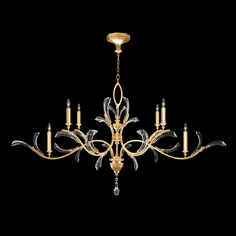 Beveled Arcs 6 - Light Chandelier, Gold