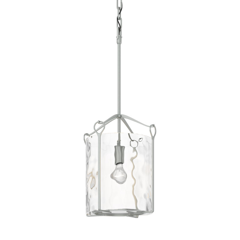 Bow 1 - Light Lantern Cylinder Pendant, Vintage Platinum, Water
