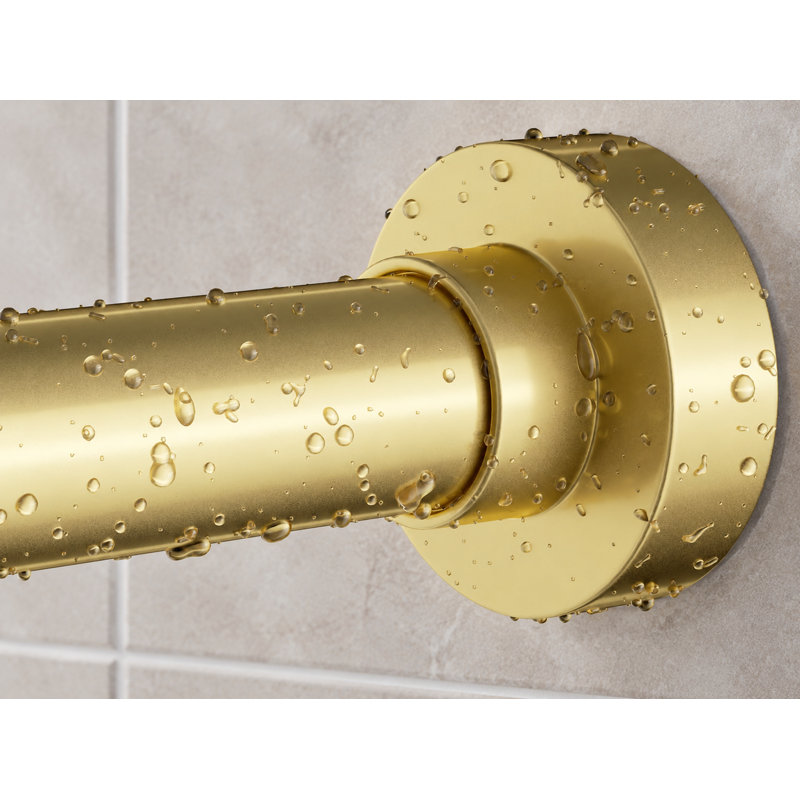 For bathrooms, garland displays, or windows, this gold spring-tension shower rod adjusts from 34-66 inches (2.8-5.5ft); its non-slip, no-drill construction is made to never rust.