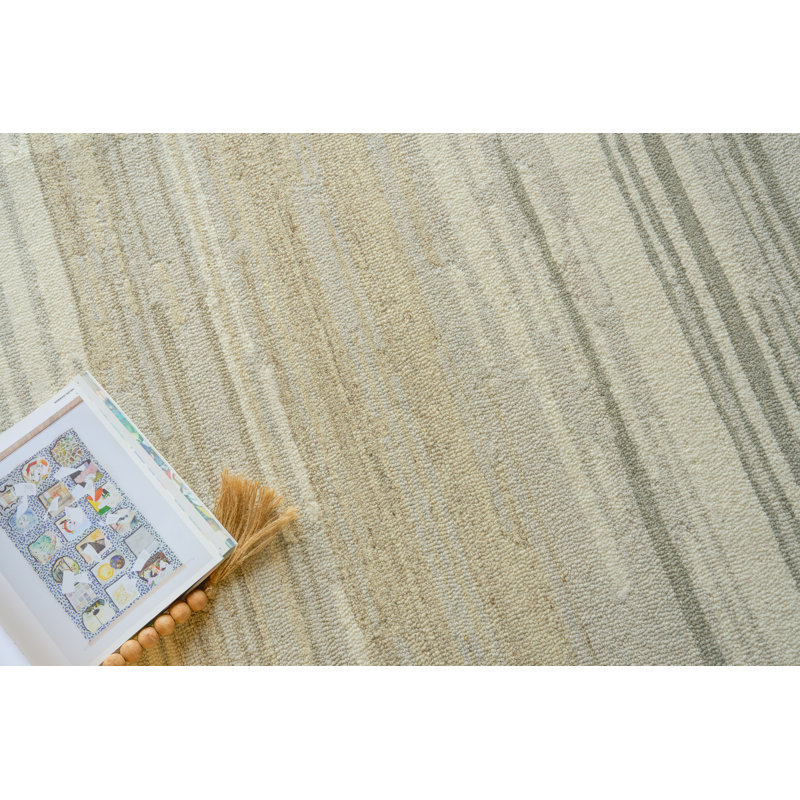 Acacia Hand Tufted New Zealand Wool Gray/Ivory Area Rug, 14'X18'