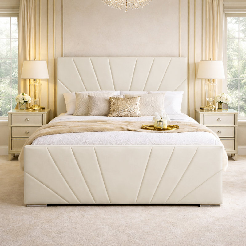 Upholstered Bed, Super King (6'), Cream