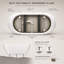 Baignoire autoportante ovale en acrylique de 165 cm (65 po) avec bonde centrale et trop-plein intégré, blanc brillant