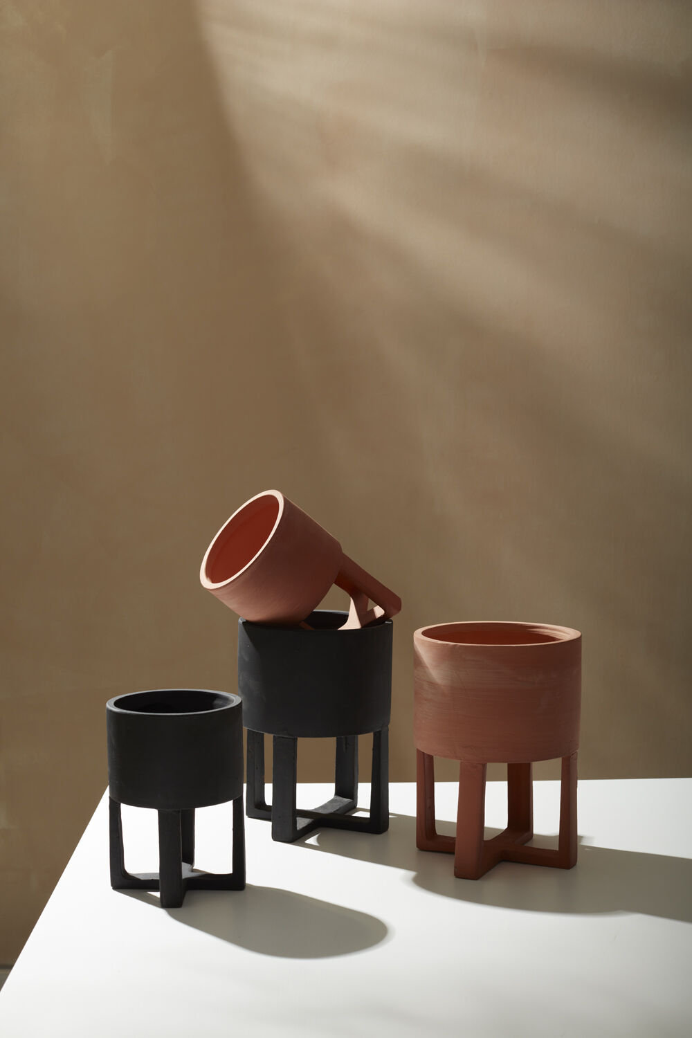 Patsy Ceramic Pot Planter, Black, 10" H x 7" W x 7" D