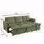 Canapé modulaire en L convertible avec méridienne de rangement, canapé-lit modulaire rembourré en velours côtelé, dossier réglable et coussins amovibles-1001031884