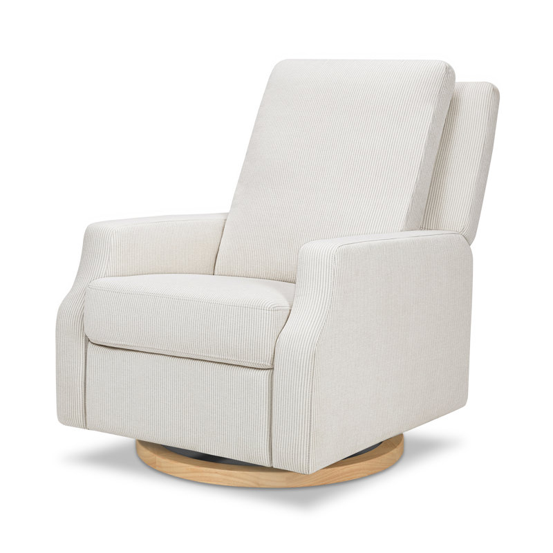 Crewe Recliner and Swivel Glider, Beige Polyester Blend