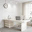 Bureau crème moderne et minimaliste de luxe: pieds artistiques, design moderne pour poste de travail à domicile-1633858910