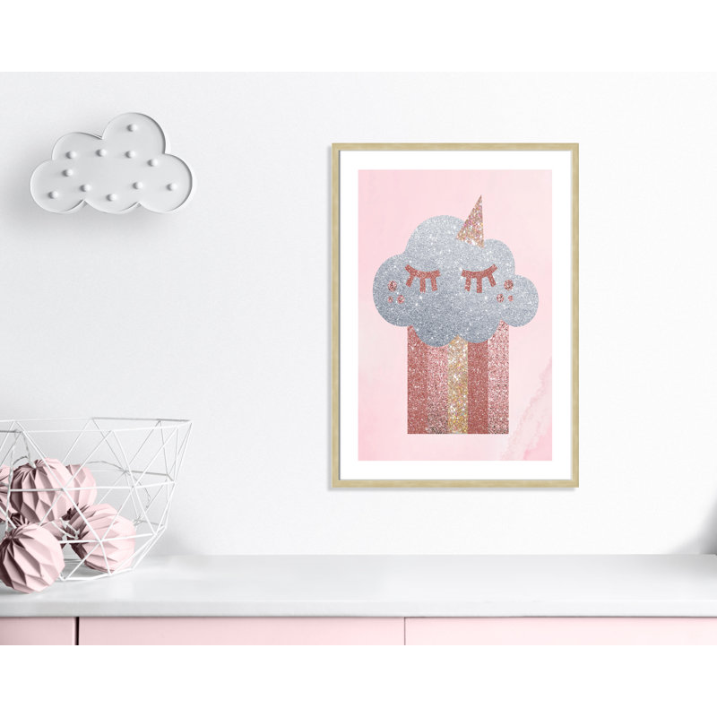 Paillettes, H 35,5 po x l 25,5 po x P 1,19 po, Cadre boîte champagne clair
