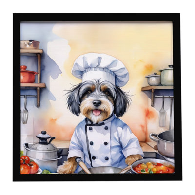 Tibetan Terrier The Chef Framed Metal Print