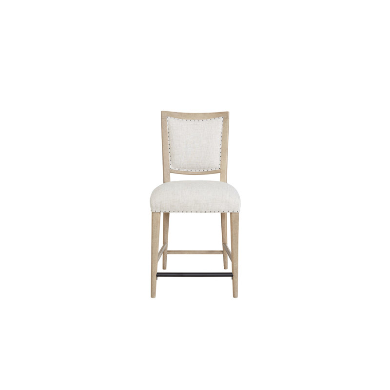 De 2 tabourets de comptoir de couleur sable - Siège rembourré pour le confort en bois massif + tabouret de hauteur 2, coloré, avec assise