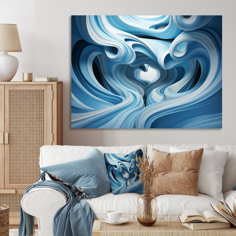 " Op Blue Focus II ", 16" H x 32" W x 1" D, Wrapped Canvas