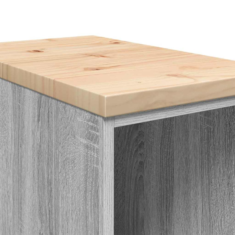 Solid Wood Single Storage Cabinet ( 85cm H x 30cm W x 51cm D), Grey Sonoma