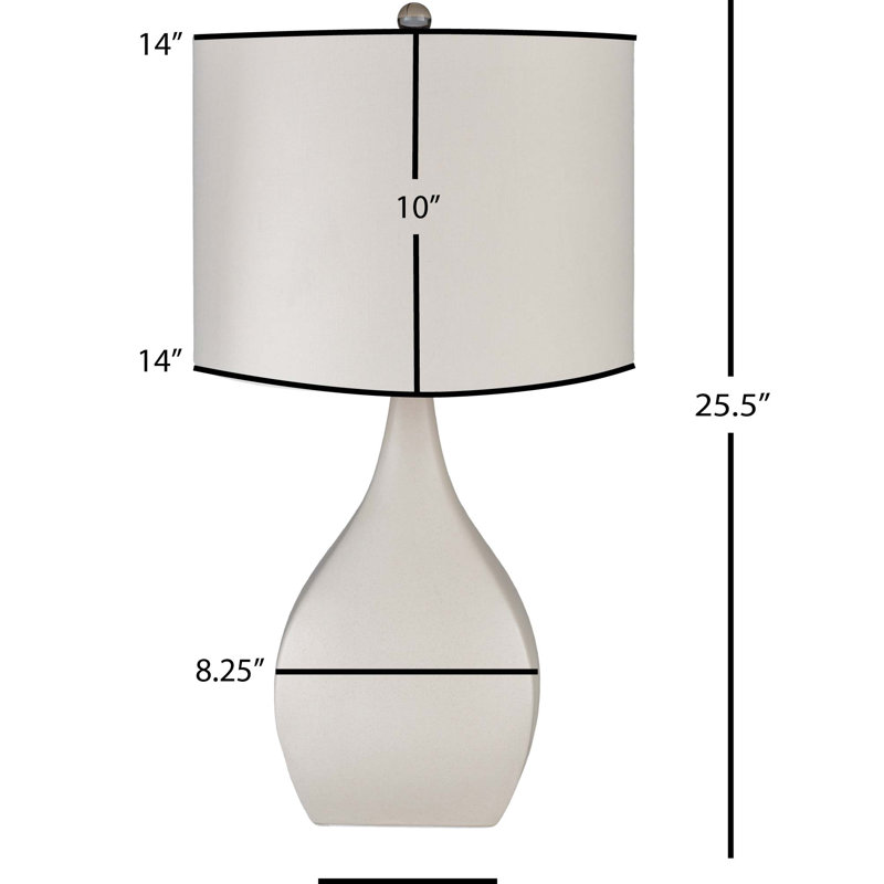 Larimore Ceramic Table Lamp, Off-White