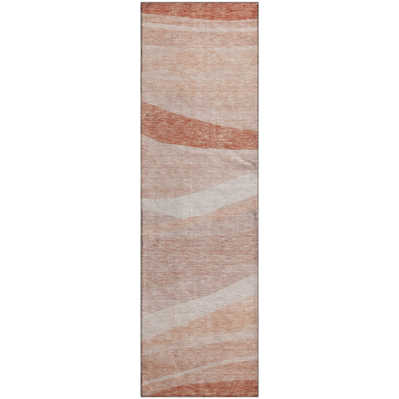 Premium Machine Washable Wayne AMF1099 Swirls Rug, Tapis de couloir 2 pi 3 po x 7 pi 6 po