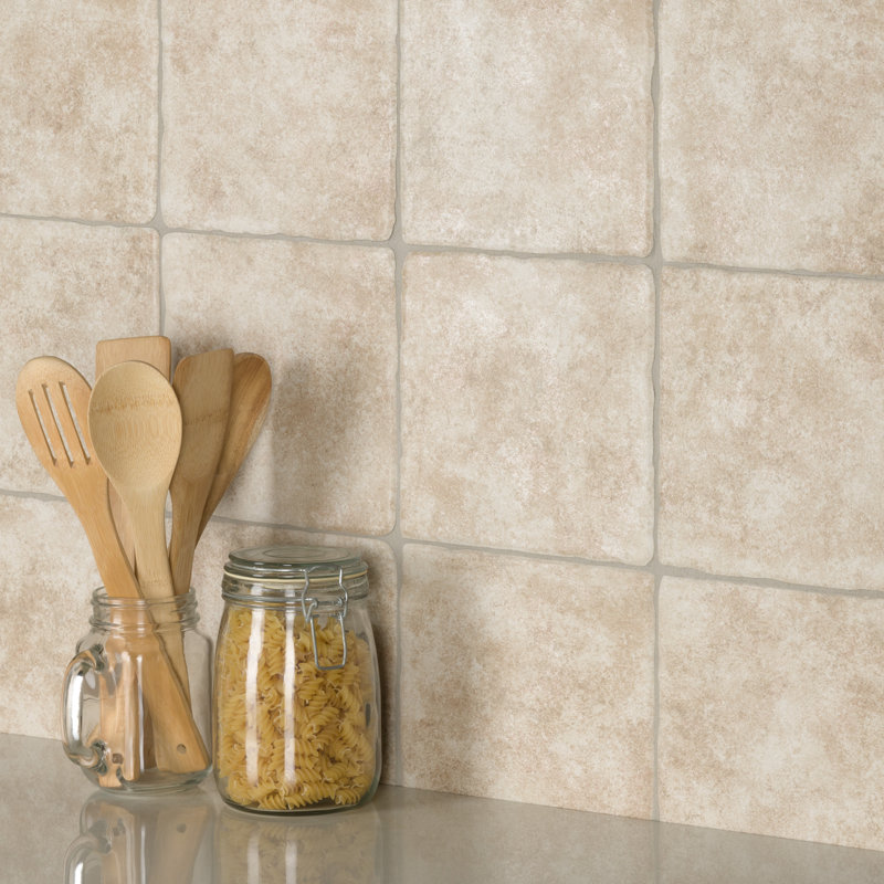 Costa 8" x 8" Ceramic Wall & Floor Tile, Beige