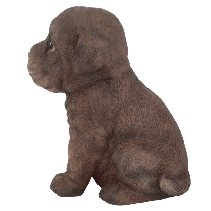 Chocolate Brown Resin Labrador Puppy Dog Statue