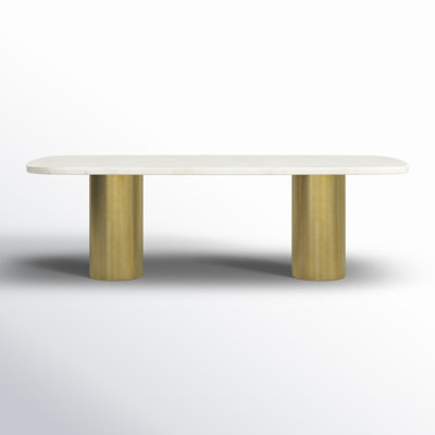 Charney Marble Top Metal Base Dining Table