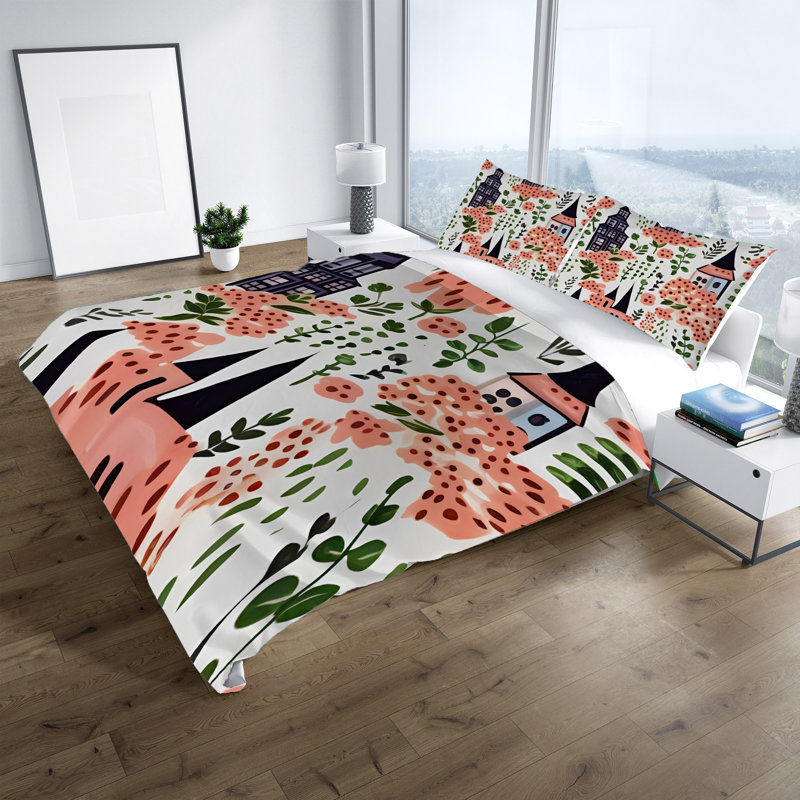Polyester Abstract Duvet Cover, King Duvet Cover + 2 King Shams