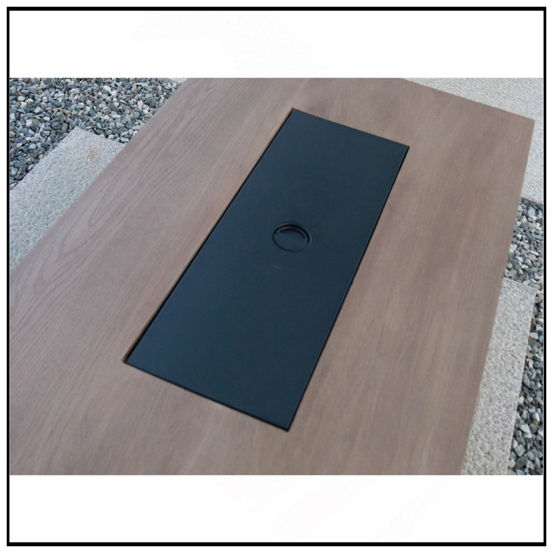 Table de foyer d'extérieur au gaz propane de 44 po x H 25 po - processus de sculpture résistant aux hautes températures de 50 000 BTU pour des matériaux écologiques avec l'effet de la pierre de culture