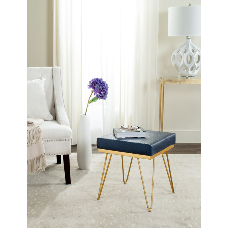 Chalandra Nickel Accent Stool, Navy