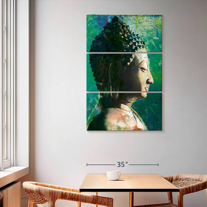 Profil de tête de Bouddha Adella II, H 65 po x l 42 po